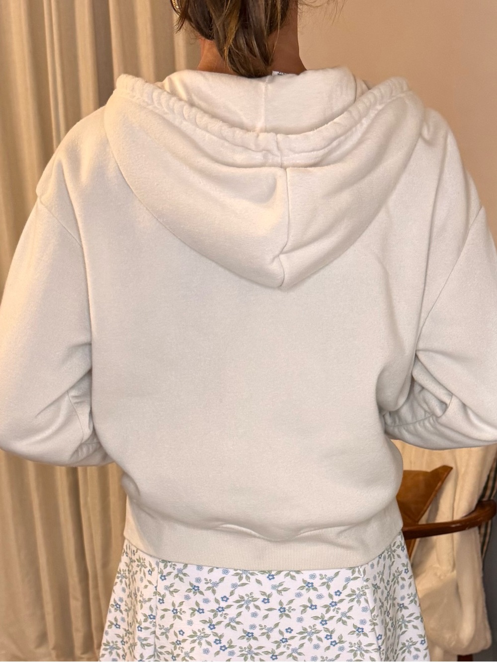 Women’s Cream Hooded Zip Jacket